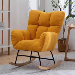 Fauteuil à bascule <span class=keywords><strong>pour</strong></span> chambre d'enfant, fauteuil à bascule rembourré Teddy avec pieds en bois, fauteuil à bascule confortable, fauteuil à bascule d'appoint <span class=keywords><strong>pour</strong></span> salon - Product Image 6