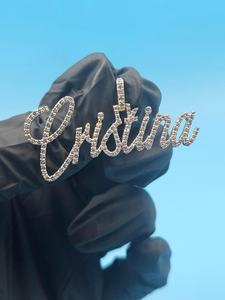 จี้เงินแท้ 925 ชุบโรเดียม ประดับเพชรโมอิสซาไนต์ รูปตัวอักษรภาษาอังกฤษแบบเขียนด้วยลายมือ  สำหรับฮิปฮอปและแร็ปเปอร์  เครื่องประดับแฟชั่น - Product Image 5