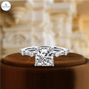 1.5CT Princess Cut Lab Grown <b>Diamond</b> Engagement <b>Ring</b> Dainty 14K White Gold Wedding & Party <b>Ring</b> IGI Certified, Best Gift <b>Ring</b> - Product Image 4