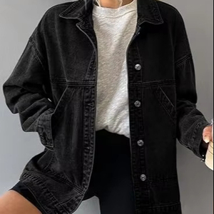 Veste en jean décontractée pour homme, 100 % coton, avec logo personnalisé sur le devant, haute qualité, respirante, écologique, séchage rapide, pour l'extérieur, vente en gros - Product Image 4