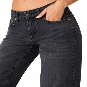 Jean en denim taille haute pour femme, coupe large, délavage foncé, coupe ample, longueur intégrale, style décontracté, pour l'automne et l'été - Product Image 4