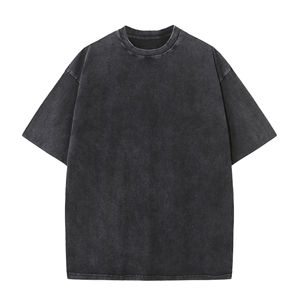 T-shirt en coton lavé surdimensionné pour homme, couleur unie, col rond, manches courtes, coupe décontractée - Product Image 6