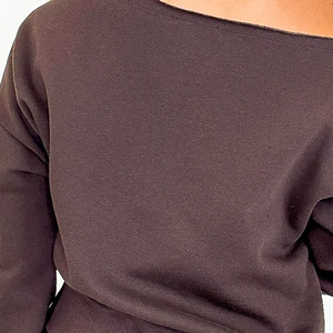 Sudadera de Felpa Francesa para Mujer, Estilo Sorority, Hombros Descubiertos, Corte Holgado, con Pantalones Deportivos de Cintura Alta, Ropa Casual de Calle - Product Image 6