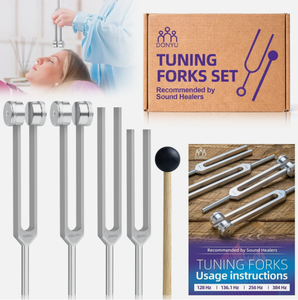 Juego de diapasones con 4 diapasones, bolsas de almacenamiento para mazos, instrucciones, llave hexagonal para terapia de sanación - Product Image 5