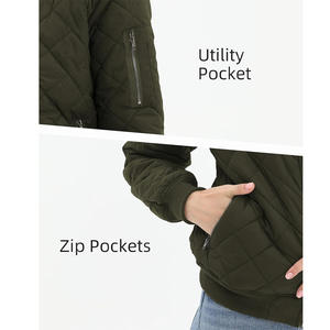 Blouson bomber tendance pour femme, tissu lisse personnalisé, fermeture éclair, vêtement de mode pour impression et marque privée - Product Image 4