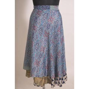 Falda Maxi Cruzada de Seda con Estampado Floral para Mujer, Hecha a Mano, Estilo Vintage, Elegante - Product Image 1