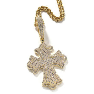 Brilliant Cut Moissanite Silver <b>Pendant</b> with Gold Tone Style Elegant Necklace Jewelry for Daily Wear - Product Image 1