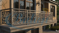 Panneau de balcon décoratif architectural moderne en fonte robuste pour complexes hôteliers et appartements de luxe, résistant aux intempéries, en métal Balaji Metals