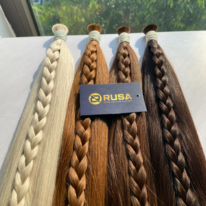 Extensiones de Cabello Virgen Vietnamita RUSA, Puntas Gruesas, Mezcla de Colores de Moda # PLA02, # 3Q, # 4, # 2Q - Product Image 3