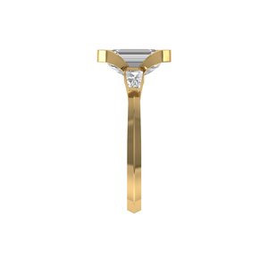 <b>Emerald</b> Cut Lab Grown Diamond <b>Ring</b> 925 <b>Silver</b> 9kt, 14kt, 18kt Gold Diamond <b>Rings</b> for Women's Engagement <b>Ring</b> - Product Image 4