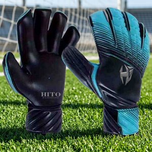 Gants de gardien de but personnalisés avec design graphique, paume à forte adhérence, fermeture sécurisée à scratch, doigts complets, respirants, pour le football - Product Image 4