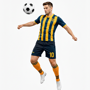 Diseño de Patrón Personalizado con Color Personalizado, Uniforme de Fútbol Unisex Transpirable, Conjunto de Camiseta y Pantalones Cortos de Fútbol Transpirables de Venta Caliente - Product Image 3