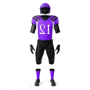 Conjunto de Uniforme de Fútbol Americano Morado, Manga Corta, Cuello en V, Poliéster que Absorbe la Humedad, Ajustado, para Hombres Adultos, Todas las Temporadas - Product Image 3