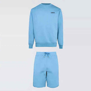 Conjuntos de Pantalones Cortos Personalizados de Alta Calidad para Hombre, Ropa Casual, Camiseta + Pantalones Cortos, Tejido Transpirable, Color Azul Cielo, Ropa para Exteriores - Product Image 3