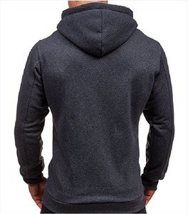 Men's Hooded Zip-Up Sweatshirt Solid Red Knitted Casual Autumn Wear Regular Fit Long Sleeve Pocket Design - Product Image 3