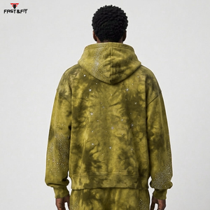2026 Best Sale Heavyweight High Quality Plain Custom Unisex <b>Men's</b> Winter 100% Cotton Sport Wear Rhinestone Hoodies - Product Image 6