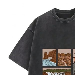 Camisetas Oversize Grises para Hombre con Hombros Caídos, Lavado Ácido, Algodón Pesado, Precio de Fábrica, Proveedor OEM Personalizado, Tejido Fresco de Verano - Product Image 6