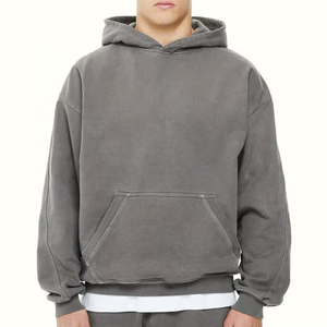 Sweat-shirt à capuche oversize en molleton épais 100 % coton pour homme, avec logo personnalisé, coupe décontractée - Product Image 6