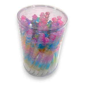Rainbow <b>Colored</b> Ballpoint <b>Pens</b> 0.5mm Plastic 17cm Novelty with 3 Zoo Animals Charm - Product Image 6