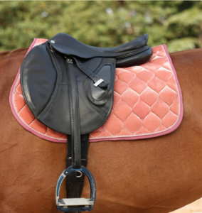 Tapis de selle de luxe en velours pour cheval |   Tapis de selle équestre matelassé |   Tapis d'équitation respirant pour le dressage et le saut d'obstacles - Product Image 2