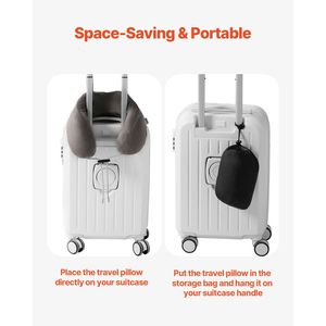 Cuscino da Viaggio Migliorato in Memory Foam al Carbone di Bambù con Mascherina per Occhi e Tappi per Orecchie, Cuscino per il Collo per Viaggi Confortevoli - Product Image 6