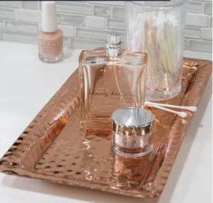 Plateau de service élégant et durable en acier inoxydable, artisanat métallique Art Déco, pour les boissons et les collations de Diwali, décoration élégante, couleur personnalisée - Product Image 1