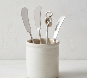 Juego de 4 cuchillos para queso de acero inoxidable con mango en espiral curvo, cuchillo para untar mantequilla para tabla de quesos - Product Image 3