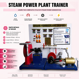 Simulador de Planta de Vapor Premium para Laboratorio de Ingeniería Mecánica |   Unidad de Demostración de Generación de Energía Térmica |   Turbina de Vapor - Product Image 5