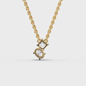 Colgante de Diamante con Corte Princesa y Ovalado, Chapado en Oro de 18K, Joyería Clásica para Mujer, Diseño Geométrico Solitario para Compromiso - Product Image 3