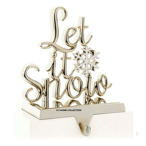 Fantastic Design Silver Metal Christmas Stocking Hanger <b>Hook</b> Mantelpiece Home Decor Festive Snowflake Accent Blank Sublimation - Product Image 1