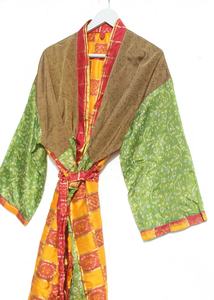 Nouveauté Robe Kimono en soie Robe de chambre Kimono vintage Robe de mariée Boho Kimono vêtements de détente - Product Image 5