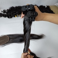 Extensions de cheveux vierges humains vietnamiens bruts, lisses et soyeux, double trame, toutes couleurs, teintables pour la revente, très haute qualité