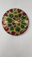 Handgefertigte runde Wanduhr aus Harz, einseitige Zeigeranzeige, antiker Stil, modernes Design, individuelle Farbe, Einwegbatterien