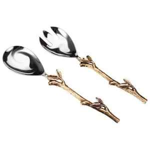 Antique Look Classic Design Stainless Steel Cutlery Fork Gold Plated Reusable Designer Handle <b>Flatware</b> Cheese Eco-Friendly - Product Image 4