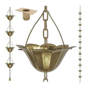 Cadena de Lluvia Decorativa de Metal Rústico con Aspecto Vintage, Duradera, para Jardín, Adorno Colgante, Gotas de Agua de Lluvia - Product Image 3