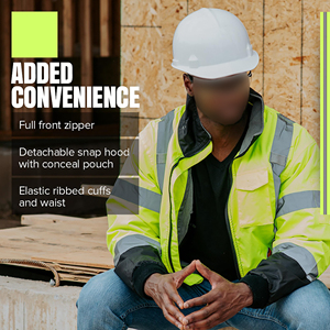 เสื้อแจ็คเก็ตนิรภัยทางเทคนิค สะท้อนแสงมองเห็นได้ชัดเจน ซิปกันน้ำ กระเป๋าอเนกประสงค์ ชุดทำงานกลางแจ้ง ป้องกันภัย - Product Image 6