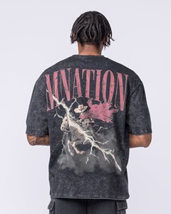 Hot Sale Men Drop Shoulder Boxy Graphic Tee Oversized Short Sleeve Breathable Cotton Casual Daily Wear Loose Top top mens - Product Image 4