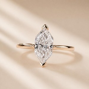 Anillo Solitario de Diamante Corte Marquesa Holandés de 2.01CT, Cultivado en Laboratorio, Oro Sólido de 18K, Rodio, Regalo Romántico para Novia, Boda, Fiesta - Product Image 4