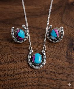 Conjunto de colgante de algodón de azúcar turquesa de plata 925, estilo bohemio, joyería para mujer, uso diario, engaste de bisel - Product Image 4