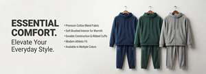 Sweat-shirt à capuche pour homme, ensemble de survêtement deux pièces avec veste polaire zippée et pantalon de jogging assorti, tenue de sport décontractée - Product Image 6