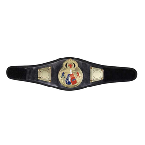 Cinturón de Campeonato de Boxeo con Emblema Dorado y Diseño de Guante de Boxeo, Cinturón de Título de Cuero Personalizable de Primera Calidad - Product Image 1