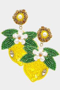 Boucles d'oreilles pendantes tendance, neuves, luxueuses, brodées à la main avec des perles, pour femmes, par MD HANDICRAFTS. - Product Image 3