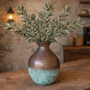 Wholesale Traditional Indian Metal <b>Vase</b> Decorative Antique Finish <b>Copper</b> Flower <b>Vase</b> Metal Crafts for Living Room Decoration - Product Image 5