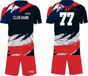 Club Name Soccer Jersey Set Sublimated Moisture Wicking Short Sleeve Uniform Gradient Print Elastic Waist Shorts Unisex Adult - Product Image 1