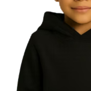 Sweat à capuche brodé noir pour garçon, pull décontracté à manches longues, streetwear quotidien, vêtement confortable pour un style de vie actif - Product Image 2