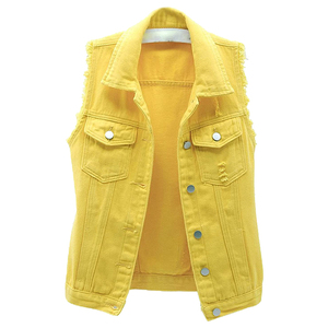 Nuevo Chaleco Vaquero Morado de Moda para Mujer, Chaqueta sin Mangas Holgada Informal de Otoño con Cinturón con Estampado de Leopardo, Logotipo, Diamantes y Botones - Product Image 6