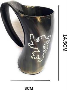 Cuerno para beber hecho a mano con cuerno de vaca, taza de cerveza de cuerno natural pulido - Product Image 2