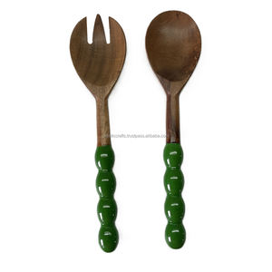Salad Server With Salad T Spoon and Fork Set Cooking <b>Utensils</b> for <b>Kitchen</b> <b>Wooden</b> Acacia Salad Servers - Product Image 5