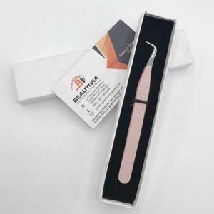 Pince à épiler d'extension de cils professionnelle personnalisée en acier inoxydable à forte adhérence en acier durable pointu marque privée botte nue - Product Image 3