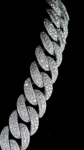 Cadena Cubana de Lujo Personalizada con Diamantes de Moissanita, Chapada en Plata de Ley 925, Estilo Hip Hop, para Hombre, Venta al por Mayor, Moda para Fiestas - Product Image 5